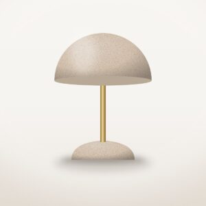 Dome table lamp in glazed stoneware with a brass stem
