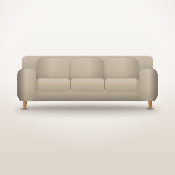 Harbour three-seat sofa in Oat, front view