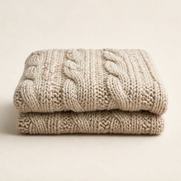Chunky knit throw