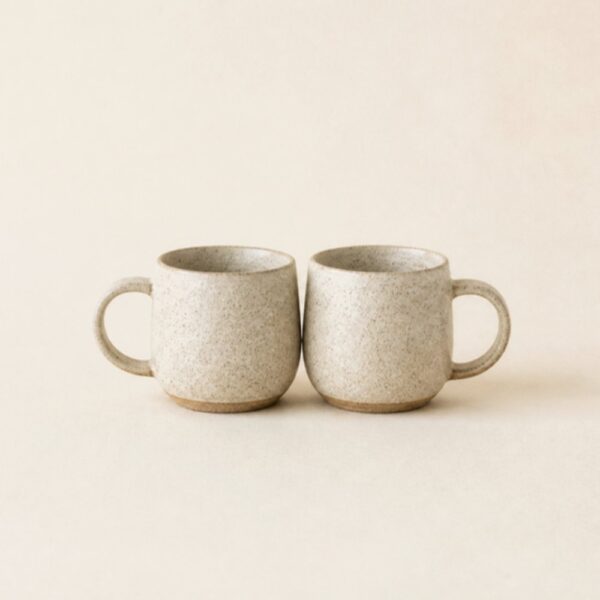Speckled stoneware mugs, set of 2